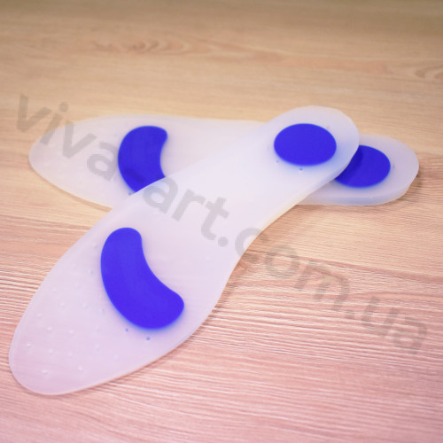 Стелька силиконовая с комфортными зонами, размер на выбор, пара.